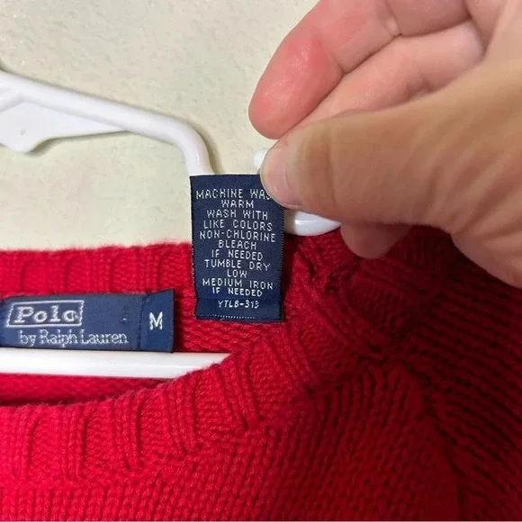Boys Red Polo Knit Sweater Size Medium - Picture 3 of 5